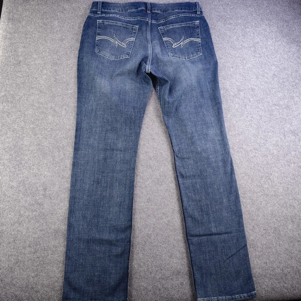 Wrangler Straight Leg Jeans Women's 15x34 Blue Faded Medium Wash Denim Stretch